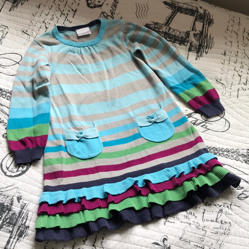 Girls knitted ruffled dress
